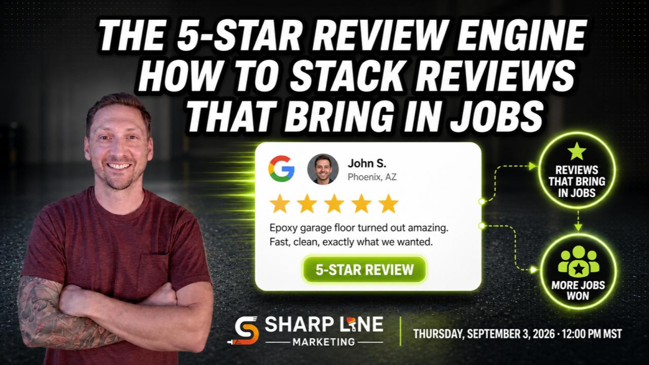 The 5-Star Review Engine workshop for painting and epoxy contractors